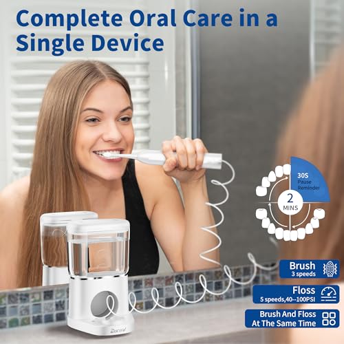 Ducard AB889-1 Professional Flossing Toothbrush, Electric Toothbrush And Water Flosser Combo 3 In 1 Cordless Advanced Water Dental Flosser Water Flosser Toothbrush-Whiter Teeth & Healthier Gums thumb #2