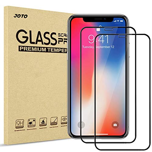 JOTO Screen Protector for iPhone 11 Pro/iPhone Xs/iPhone X,Full Screen Tempered Glass Film, Edge to Edge Protection Screen Cover for Apple iPhone 11 Pro 2019/iPhone XS/iPhone X -2 Pack Black