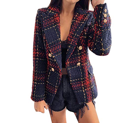 SamMoSon_Donna Capispalla da Donna Caldo Cappotto Doppio Petto Giacca Bavero Invernale Capispalla Lunghi (Marina Militare, XL)