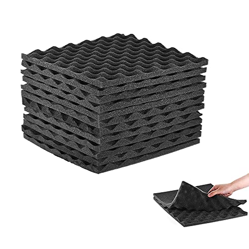 12 unidades de espuma acústica para podcasts, estudios de grabación, oficinas, estudios de grabación en casa, educación, acústica, espuma acústica (30 x 30 x 2,5 cm), color negro Cover