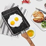 ✔【Aplicación】La sartén de tortilla negra es muy adecuada para hacer tamagoyaki y burritos, pan frito, queso fundido, etc