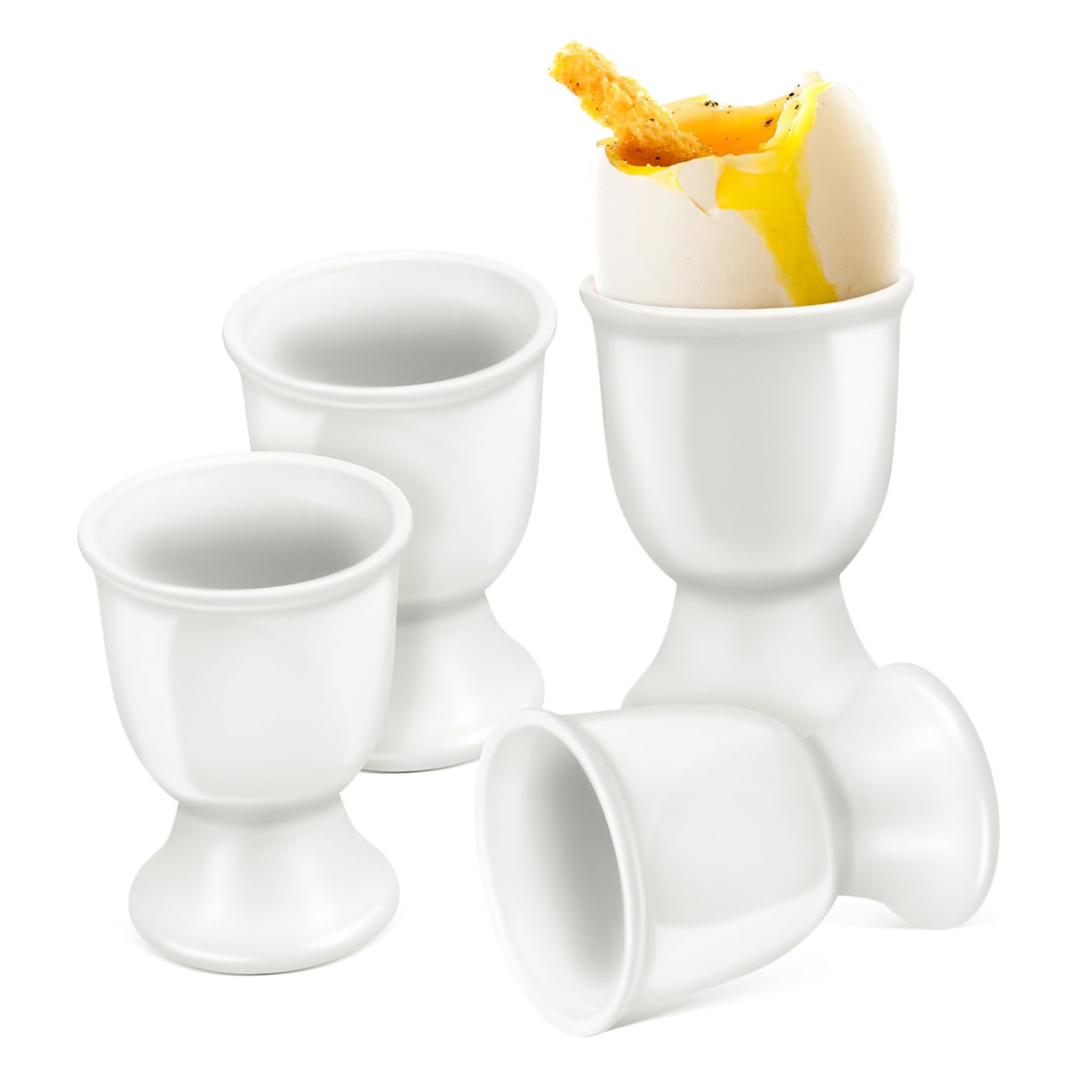 Veemoon Ceramic Egg Holder Set Easter Decorative Egg Cups Microwave Safe Kitchen Accessory