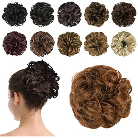 BARSDAR Synthetic Hair Bun Extensions Hairpiece Messy Hair Scrunchies for Women Updo ponytail Extensions - Light Auburn Cover