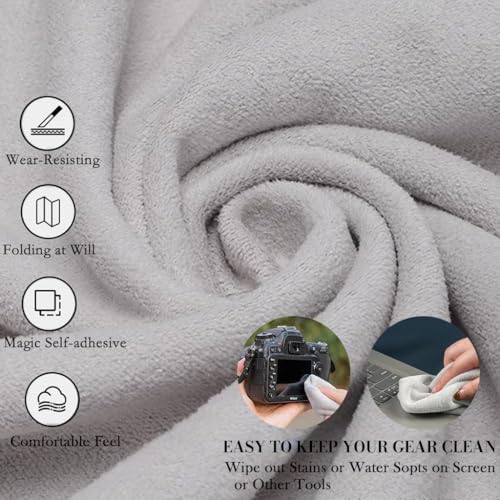 Image of ZORBES Magic Grippy Camera Lens Wrapping Cloth 55x55cm with Non-Slip Waterproof Silicone-Coated Fabric, Fashion Print Multi-Use Organizer Wrap for Tools, Gear, and Accessories