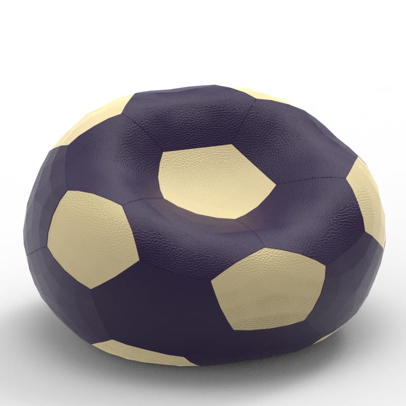 Image of Biggie Bean Bag 1Xl Bean Bag Chair with Beans Filled-Perfect for Living Room,Bedroom,Study-Sale Design(Regular-Indigo Cream)-Faux Leather