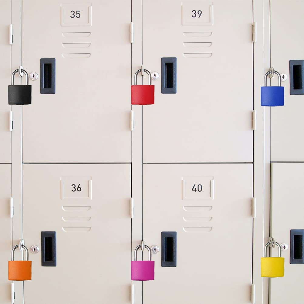 Pimoys 6 Pcs Multicolor Small Luggage Locks with Keys, Mini Locker Lock, Metal Suitcase Locks, Plastic-Covered Copper Keyed Padlock for Locker, Suitcase, Boxes