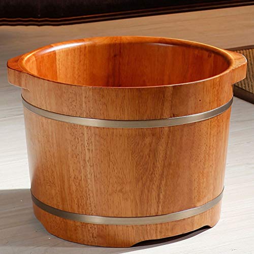 Cubo de spa para pies de madera sólida con tapa miniatura 3