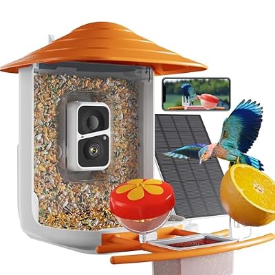 Dzees Smart Bird Feeder with Camera Solar Powered, Bird Watching, AI Identify Species, Auto Capture Videos, 2K HD Video, Ideal Gift for Family, Mother, Friends