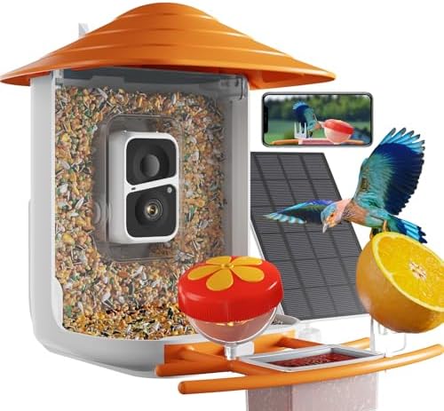 Bird Feeder with Camera with AI Identify Birds Species Solar Panel, Smart Bird House with Cam, 2K Live View, Instant Arrival Alerts main image 1