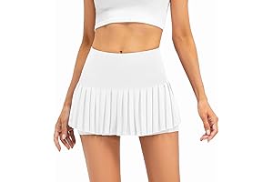 Women's Pleated Tennis Skort with Hidden Shorts and Pockets - Perfect for...