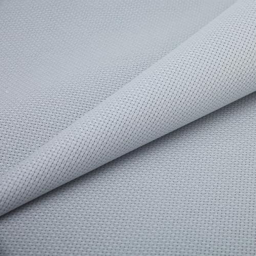 Image of Aida Cloth 14 Count Cross Stitch Fabric,19x28inch (14CT,Light Gray)