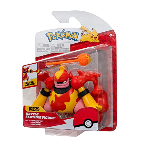 Pokémon Pkw0169 Feature 4.5-Inch Magmortar Battle Figure With Fireball Cannon, Multi #TOP2