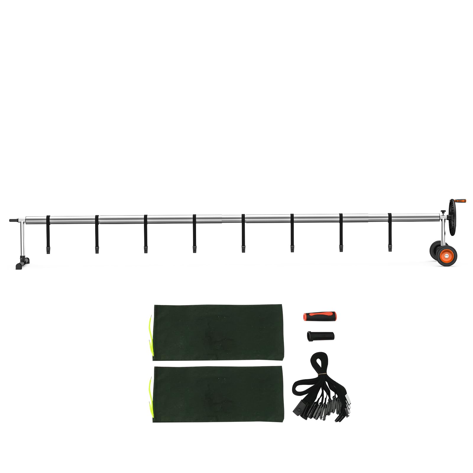 VEVOR Carrete de Lona Cubierta para Piscina Enterrada Longitud de 3,55-5,66 m con Ruedas de Goma y Sacos de Arena Sistema Enrollable de Lona para Piscinas Enterradas, Hogar, Exterior, Público