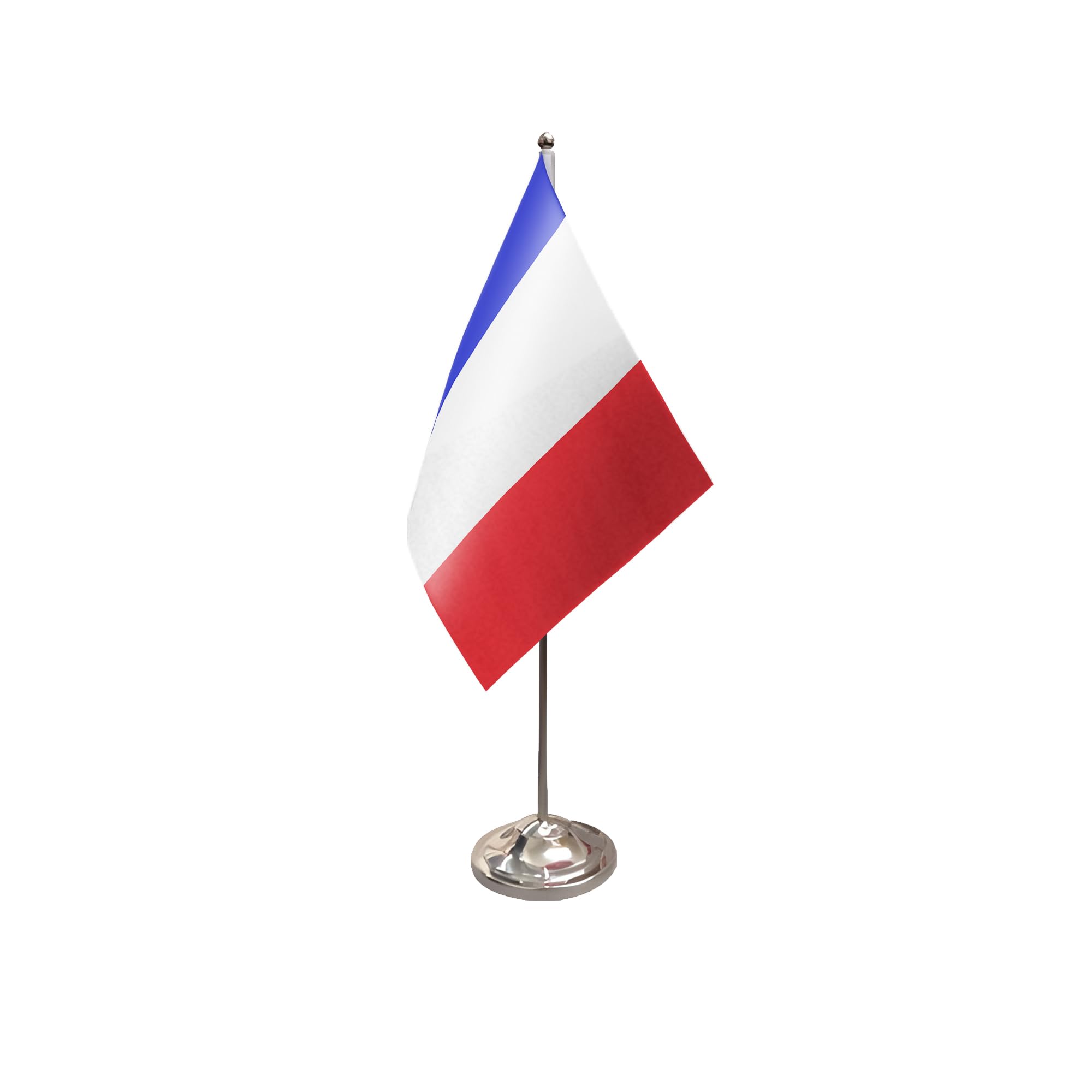 Flagtex France Satin Table Flag With Chrome Pole & Base