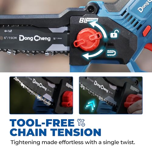 Image of DongCheng 20V Brushless Mini Chainsaw 6-Inch Cordless with Auto Oiler