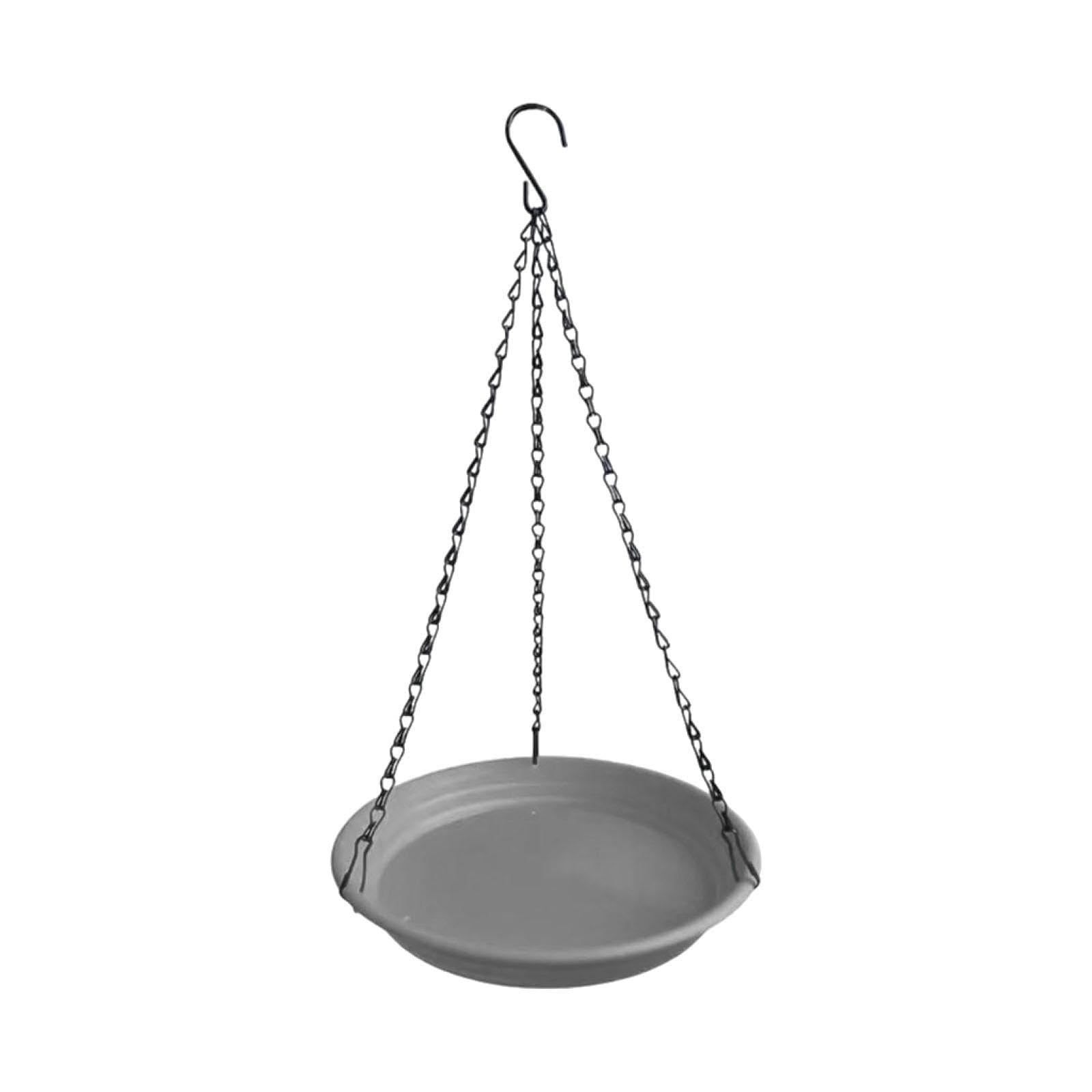 Baoblaze Birds Feeder and Birdbath Bowl Birdbath Garden Decor Outdoor Sturdy Bird Food Tray Hummingbird Feeding for Trees Balcony Yard, Grey
