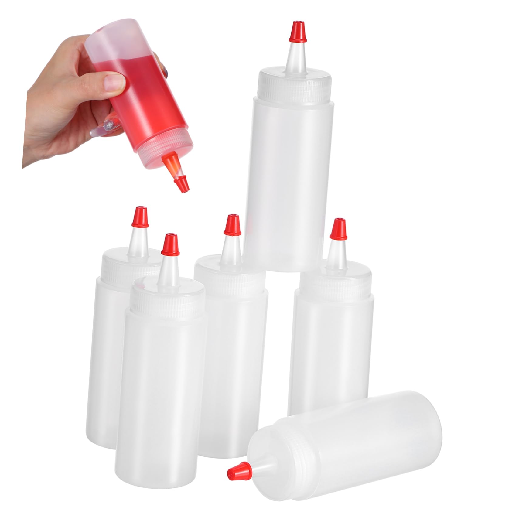VICASKY 6pcs Plastic Squeeze Bottles Multi Functional Tip Applicator for Liquid Glue for Crafts DIY Projects and Construction