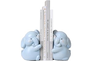 Cute Hug Elephants Decorative Bookends for Home Office Decor