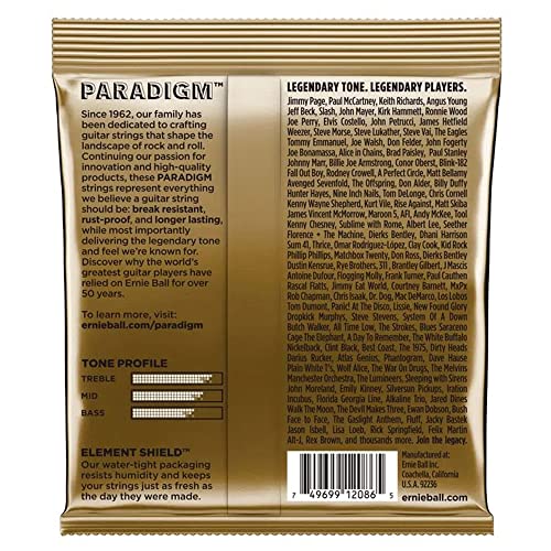 Ernie Ball Paradigm Cordes moyennes légères Bronze 80/20, pour guitare acoustique, calibre 12-54 - Les Beatles, Paul McCartney, John Lennon, RIngo Starr, George Harrison Ernie Ball Paradigm Cordes moyennes légères Bronze 80/20, pour guitare acoustique, calibre 12-54 – Image 3