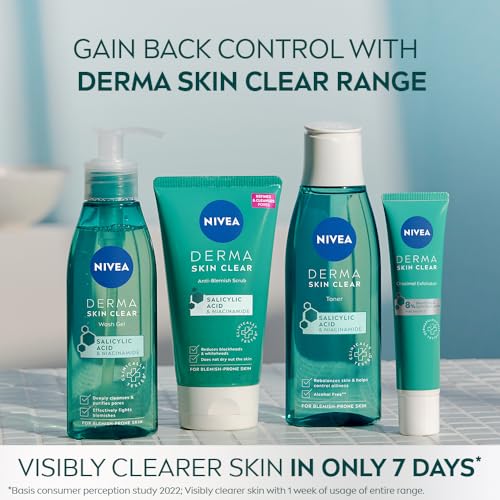 NIVEA Derma Skin Clear Anti-Blemish Peeling 150 ml – Exfoliating Clarifying Gel with Salicylic Acid, Sea Salt & Niacinamide for Pore-Refining Face & Body Care - image 4