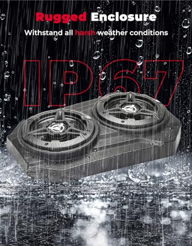 KEMIMOTO UTV Sound System 6.5 Inch Speakers UTV Sound Bar Overhead Stereo Bluetooth for UTVs Fits 1.625-1.9in Roll Cages Compatible with Can-Am X3 & X3 Max, Polaris RZR XP 1000, Uforce