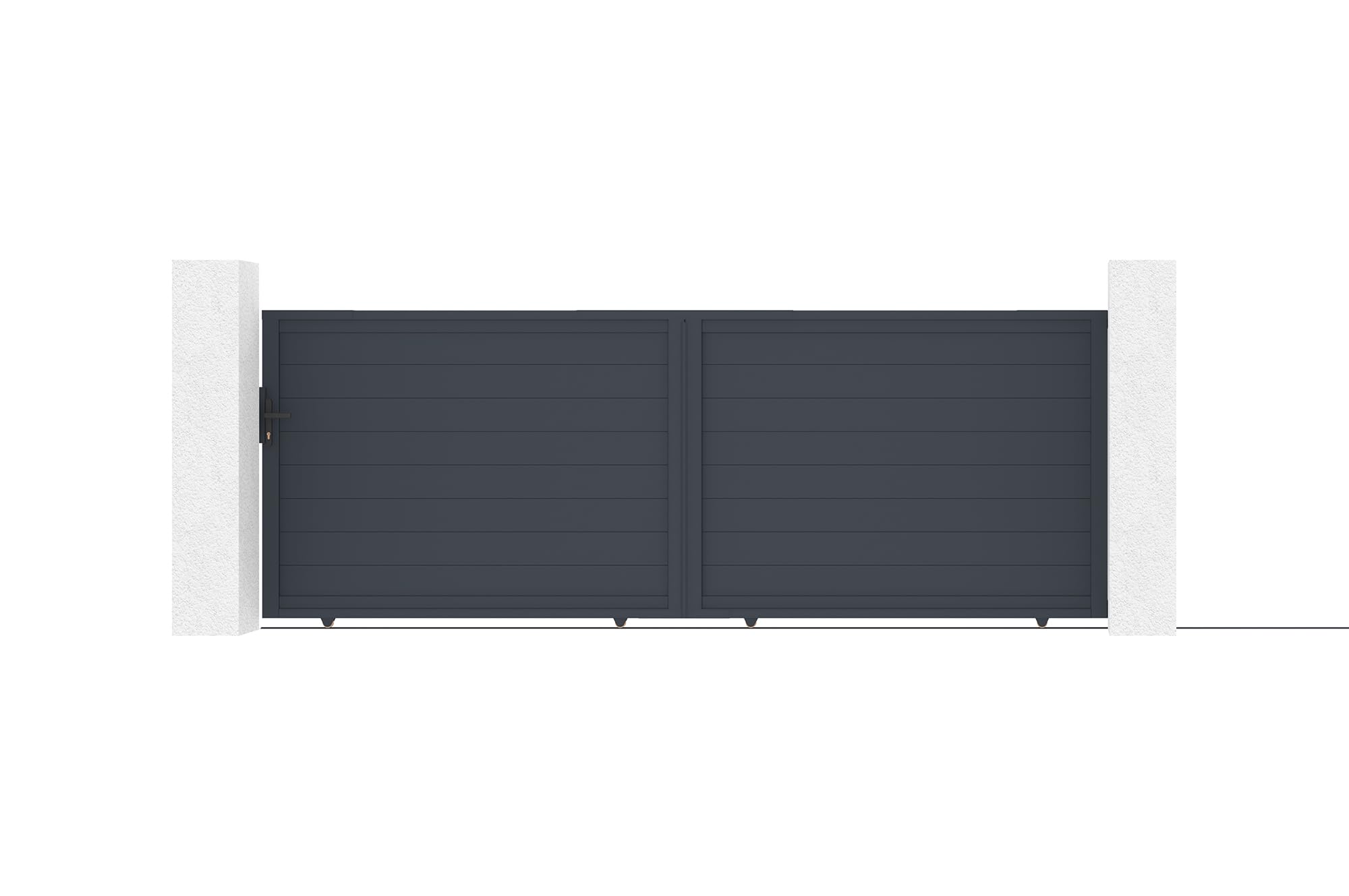 Casanoov Portail coulissant 4m EIGER H.140cm aluminium gris