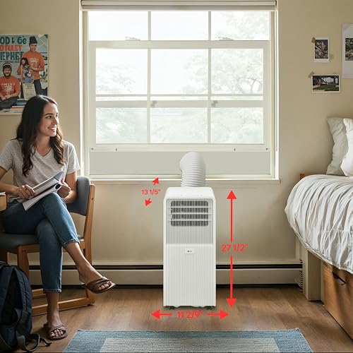Image of LG 8000 BTU (DOE) / (11000 ASHRAE) Portable Air Conditioner Cools 350 Sqft Easy Install, Remote Control, LCD Display, Washable Filter Eco-friendly AC Unit, White LP0825WFR
