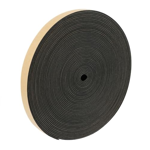 DOITOOL Bande de Mousse Auto Adhésive 10m (12mm x 1.5mm), Ruban d'Étanchéité pour Isolation Porte et Fenêtre, Mousse Acoustique Haut-parleur, Joint Anti-Collision, Coupe-Froid Voiture