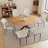 HIPIHOM 43.2'-59.1' Extendable Round Dining Table Set, Kitchen Table for 4-6 Person with Scratch-Resistant Thickened MDF Board, Oak Coffee Table w/Metal Legs
