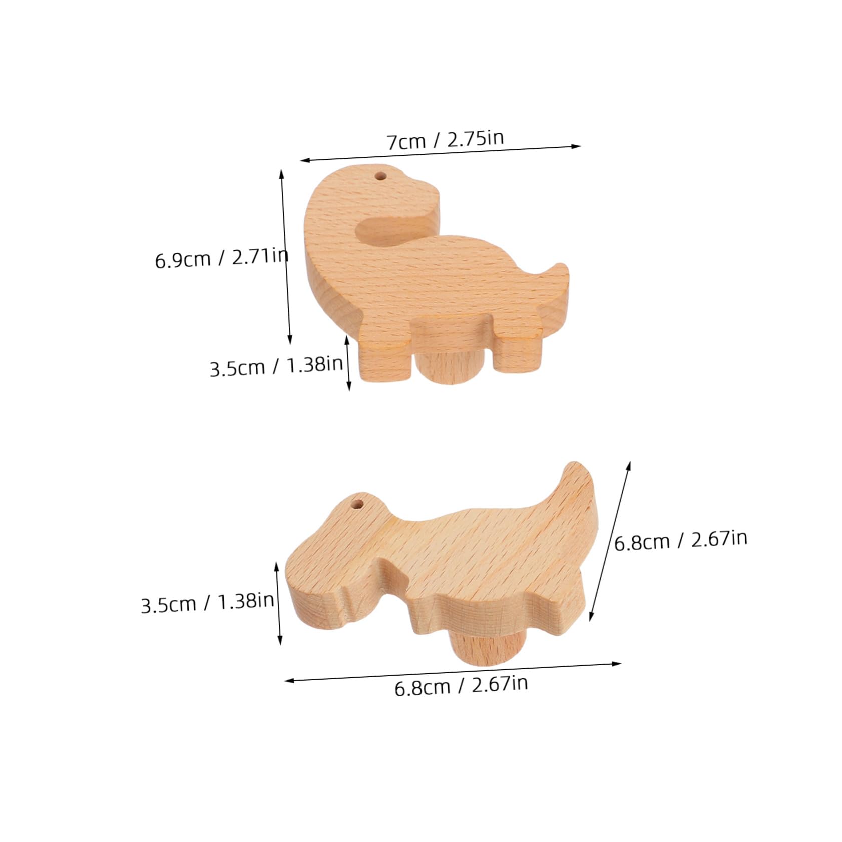 OSOLADY 6 Pack Dinosaur Craft Knobs for Kids Cabinets Sturdy Wooden Animal Drawer Pulls with Screws Adhesive