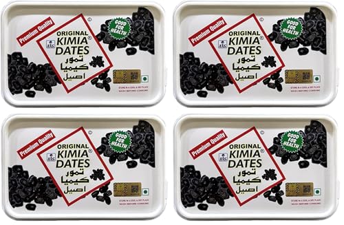 Image of Kimia Dates Original Mazafati Dates - Pack of 4 (400gm Each) | Juicy & Delicious Khajoor, Khajur | Healthy Snacks | Rich in Fibre | Perfect for Snacking (Plastic Box)