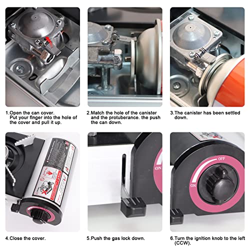 Camping Stove Portable Single Stove Butane Portable Butane Stove For Camping, Picnics, Outdoor, Fishing, Bbq. Electronic Ignition, Brass Burner, Portable Gas Grill Mini Aluminum Material #TOP4