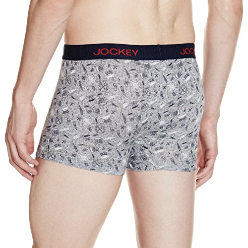 Image of Jockey US63 Men's Super Combed Cotton Elastane Stretch Printed Trunk with Ultrasoft Waistband