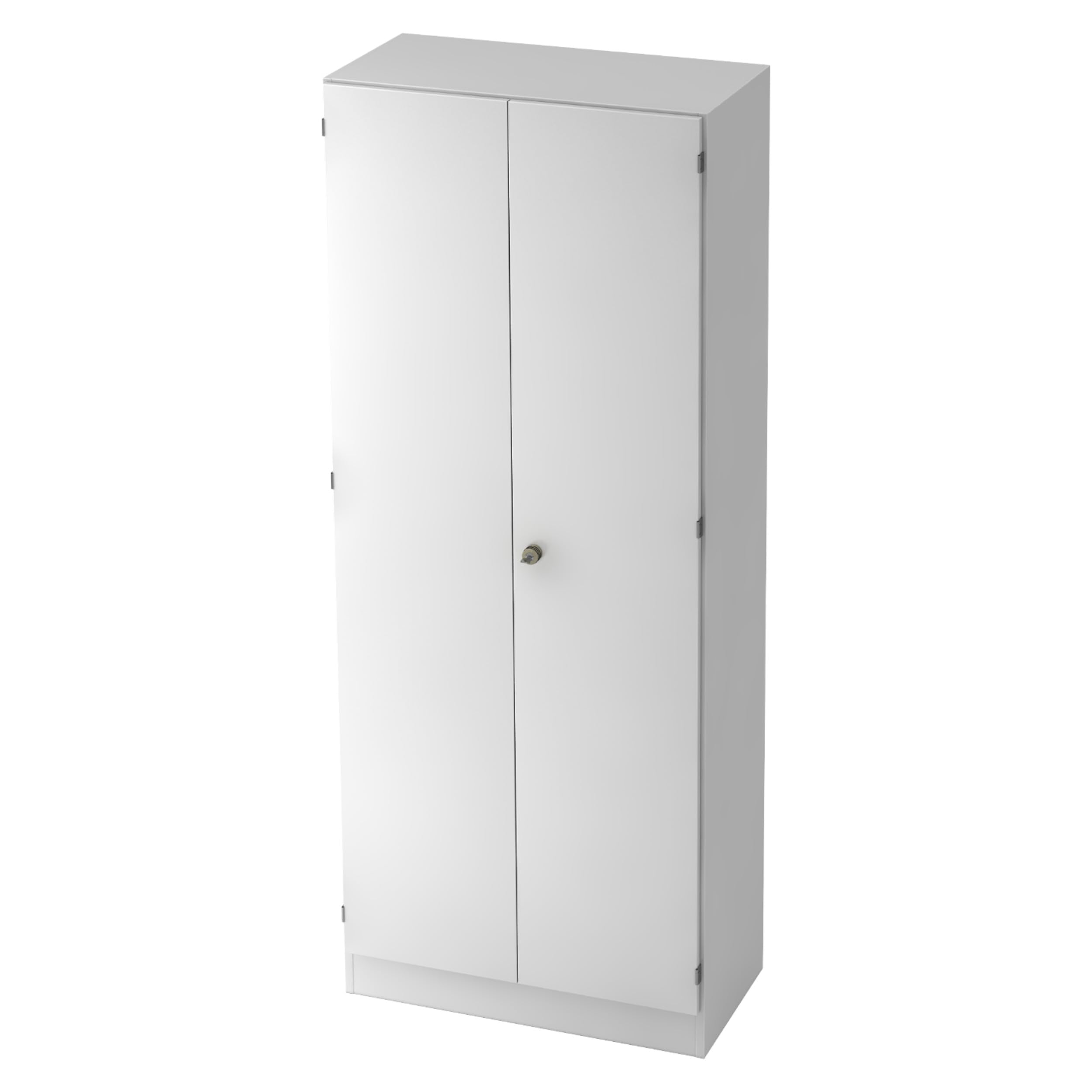 bümö Office Aktenschrank abschließbar, Büroschrank groß aus FSC-Holz, 80cm breit in weiß - abschließbarer Schrank, Büroschrank abschließbar, Büro Möbel Schrank System