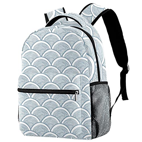 Sac à dos de voyage campus motif sirène gris à sangles ergonomiques