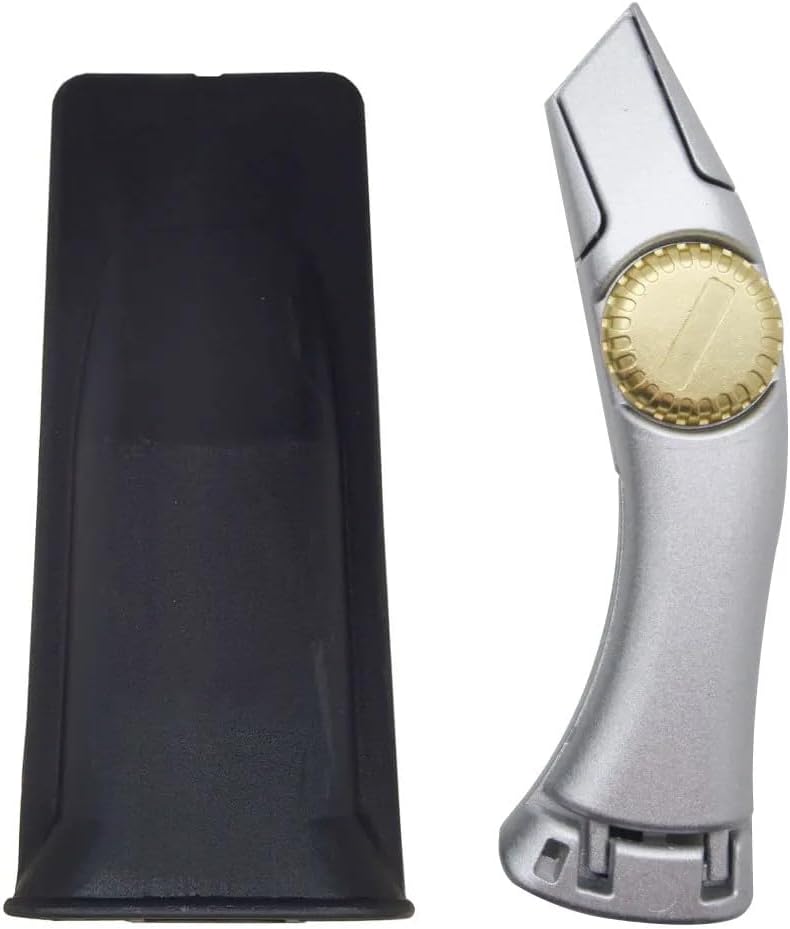 Titan Utility Knife with Fixed Blade, Roofing Cutter, Belt Clip, Carpet Cutter, 3 Extra Blades, Silver