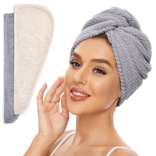 SimpleField 2 Pack Microfiber Hair Towel Wrap for Women...