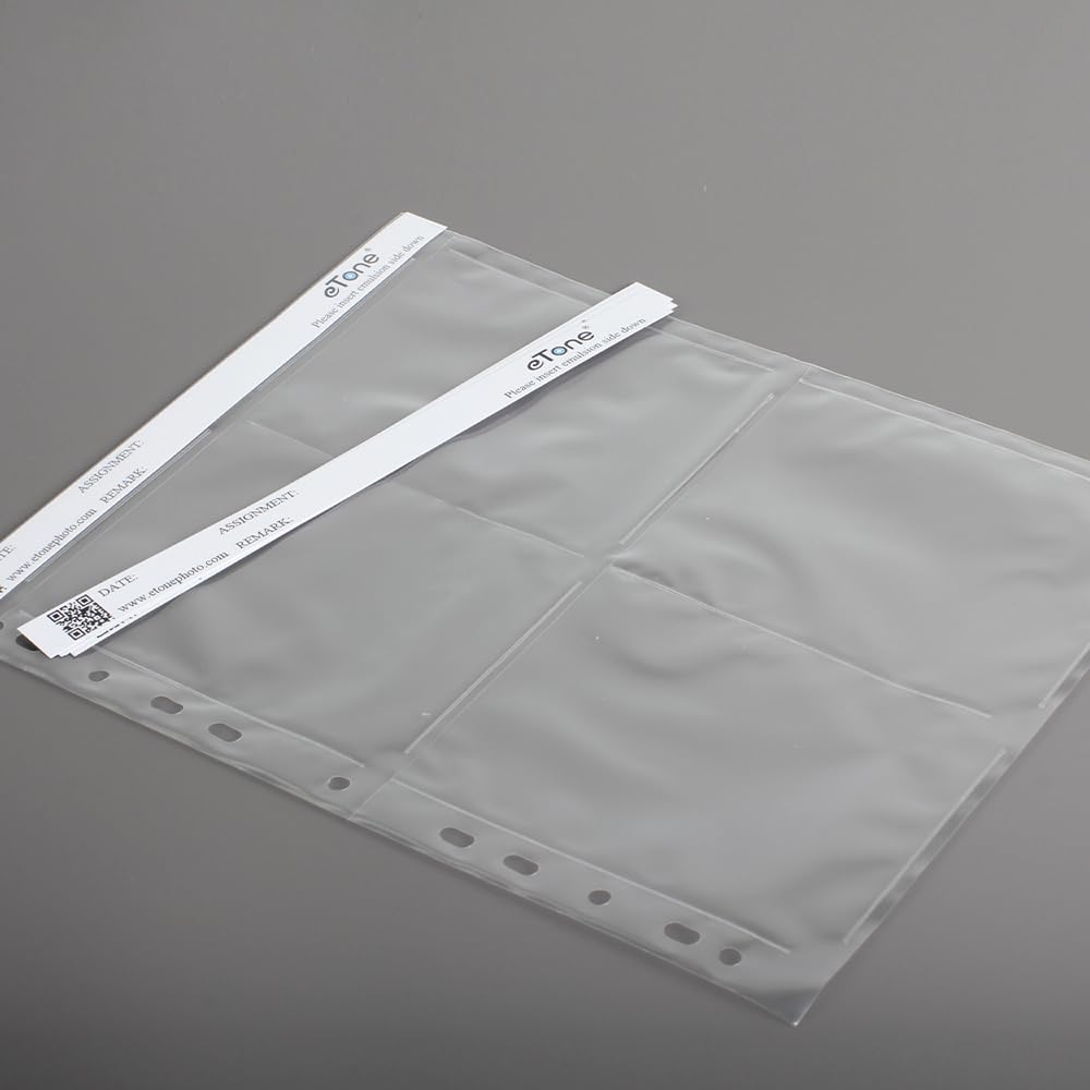 100pcs Sac sans Acide 4x5 Feuilles de Stockage de Film Pages pour Archivage N&B Négatifs Boîte de Fichiers Album Photo (100pcs 4x5)
