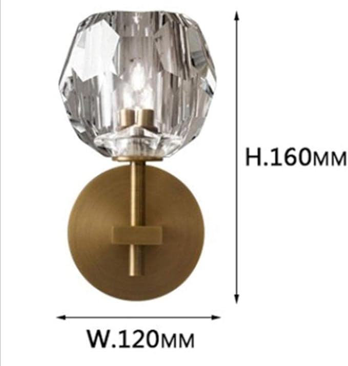 JWCN Crystal Wall Lamp 1 Vlam Moderne Metalen Wandlamp Retro Gouden Wall Spot voor Woonkamer Rustieke Loft Coffee Bar Slaapkamer Hall 1 x E27 Socket Geschikt voor LED-lampen Max 40 watt Uptodate photo 3