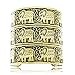Gold Plated Q&Q Fashion Egypt African Embossed Vintage Elephant OM Hindu Ganesha Bracelet Bangle Cuff