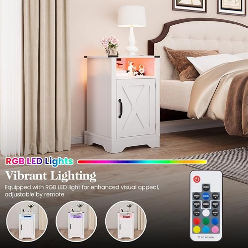 Royalcraftfarmhousenightstandsetof2whitenightstandwithledlightsandchargingstationbedsidetablesetof2withstorageanddoorwoodnightstandforbedroomhomeofficewhite Urban Country Home Decor Royalcraft farmhouse nightstand set of 2 white night stand with led lights and charging station bedside table set of 2 with storage and door wood night stand for bedroom home office white urban country home decor