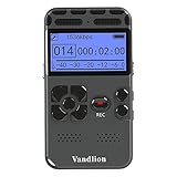 Digital Voice Recorder,Vandlion 8GB Sound Audio Recorder Dictaphone for Lectures Meetings, AGC Noise Reduction, Voice Activated PCM and MP3 Player,Double Microphone