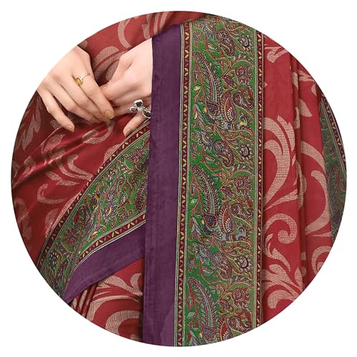 Image of MIRCHI FASHION Saree for Woman Chiffon Kalamkari Design | Professional Office Wear Lightweight Sari for All-Day Comfort with Blouse (Available in 15 Colors)