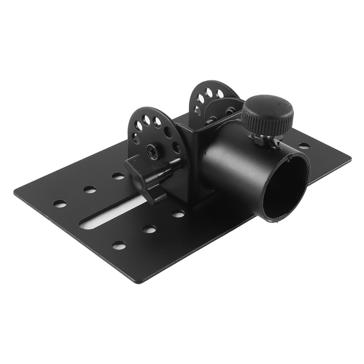 Plateau d'enceinte réglable en métal, support 35 mm, base 175 x 110 mm, angle réglable à 90 degrés, capacité de charge 60 kg, noir