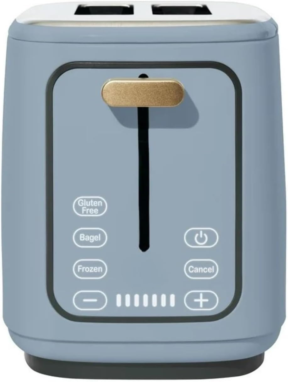 2 Slice Toaster, Touch-Activated Display, Extra Wide Slots, Bagel Function, Stainless Steel Kitchen (Cornflower Blue)