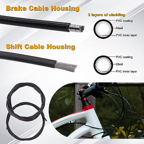 Weideer K-098 87 Pcs Stainless Steel Wire Cutter Bike Brake Cable Housing Shifter Cable Housing Universal Bike Cable Kit Bicycle Brake Cable Shift Cable thumb #2