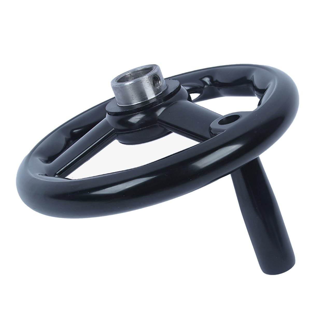 3-Speichen Handrad Ø100-200mm Bakelit Antirutsch Schwarz Fräshandrad Mit Abnehmbarem Schwenkgriff Für Drehfräs Schleifmaschinen(200 * 20mm)