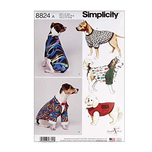 sewing pattern dog - Simplicity 8824 Dog Coats in Three Sizes A (Sizes S-M-L)