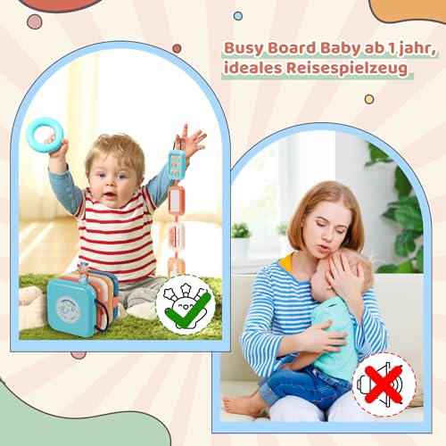 EUIOOVM Montessori Motorikwürfel Spielzeug für Babys, Aktivitätswürfel für Kleinkinder, sensorisches Lernspielzeug, fördert Motorik und Kognition ideales Reisespielzeug für unterwegs ab 1 Jahr