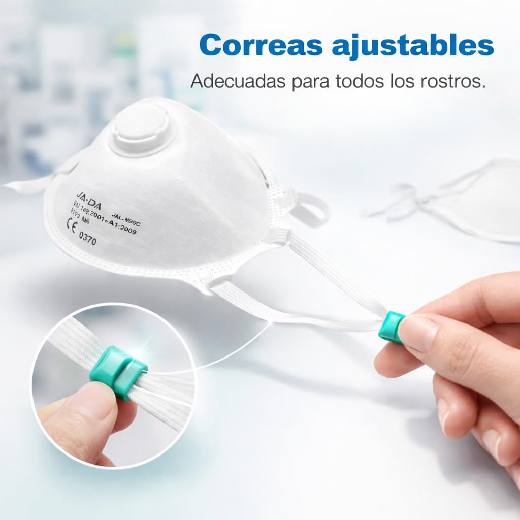10 Mascarillas Homologadas de Certificación CE, Mascarilla FFP3 con Válvula de 5 Capas, Máscara Contra de Polvo y Partículas, Mascarilla de Protección Personal con Filtros de Calidad BFE≥99, 10 Piezas - 3
